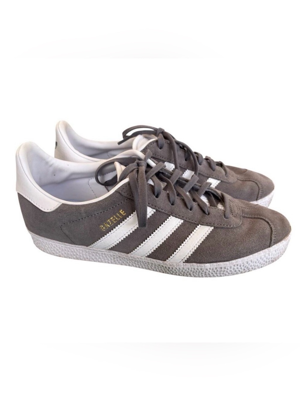 adidas Originals Gazelle J Grey White Suede Sneakers FW0716 Size Youth 6.5 US